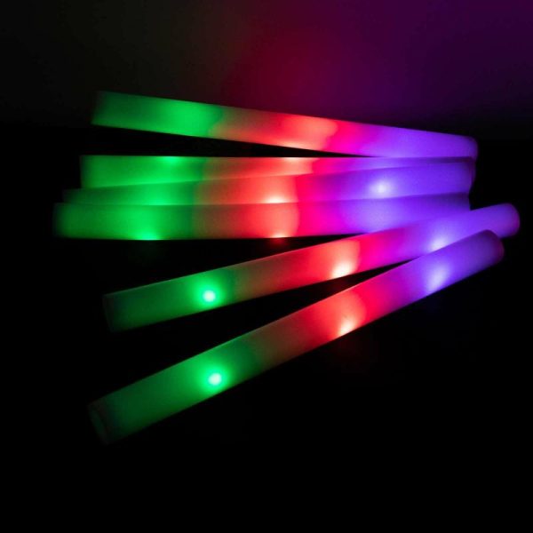 Decorative Lights |   20 Pack Multicolor LED Foam Party Glow Sticks With 3 Flashing Modes, 19″ Reusable Battery Operated Light Sticks Decorative Lights Decorative Lights