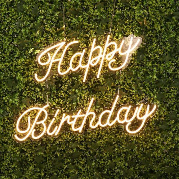 Decorative Lights |   32″ Happy Birthday Neon Light Sign, LED Reusable Wall Décor Lights With 5ft Hanging Chain Decorative Lights Decorative Lights