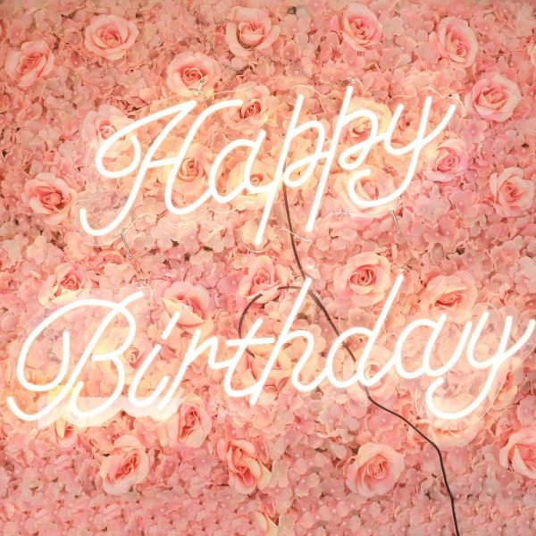 Decorative Lights |   32″ Happy Birthday Neon Light Sign, LED Reusable Wall Décor Lights With 5ft Hanging Chain Decorative Lights Decorative Lights