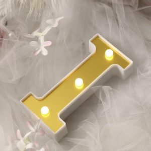 Decorative Lights |   6″ Gold 3D Marquee Letters – Warm White 3 LED Light Up Letters – I Decorative Lights Decorative Lights