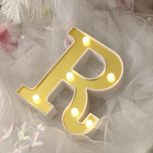 Decorative Lights |   6″ Gold 3D Marquee Letters – Warm White 6 LED Light Up Letters – R Decorative Lights Decorative Lights