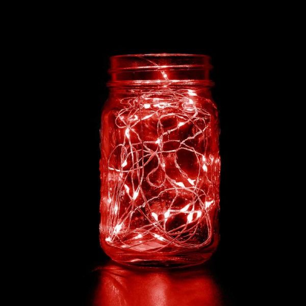 Decorative Lights |   90″ Red Starry Bright 20 LED String Lights, Battery Operated Micro Fairy Lights Decorative Lights Decorative Lights