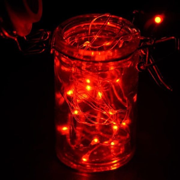 Decorative Lights |   90″ Red Starry Bright 20 LED String Lights, Battery Operated Micro Fairy Lights Decorative Lights Decorative Lights