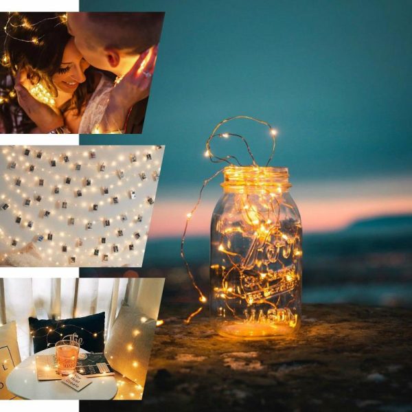 Decorative Lights |   90″ White Starry Bright 20 LED String Lights, Battery Operated Micro Fairy Lights Decorative Lights Decorative Lights