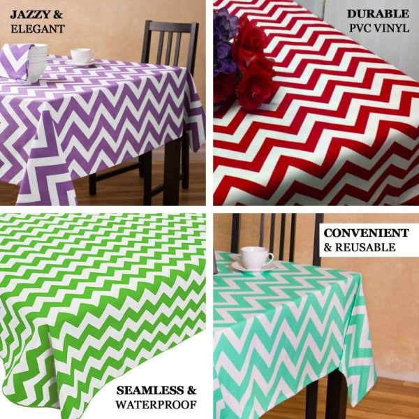 Disposable Table Cover |   Yellow Chevron Rectangle Plastic Table Cover, 54″x72″ PVC Waterproof Disposable Tablecloth Disposable Table Cover Disposable Table Cover