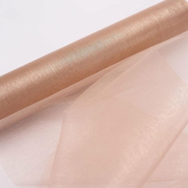 Event Fabrics |   12″x10yd Nude Sheer Chiffon Fabric Bolt, DIY Voile Drapery Fabric Event Fabrics Event Fabrics