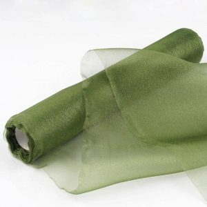 Event Fabrics |   12″x10yd Olive Green Sheer Chiffon Fabric Bolt, DIY Voile Drapery Fabric Event Fabrics Event Fabrics