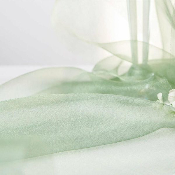 Event Fabrics |   12″x10yd Sage Green Sheer Chiffon Fabric Bolt, DIY Voile Drapery Fabric Event Fabrics Event Fabrics