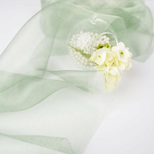 Event Fabrics |   12″x10yd Sage Green Sheer Chiffon Fabric Bolt, DIY Voile Drapery Fabric Event Fabrics Event Fabrics