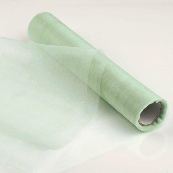 Event Fabrics |   12″x10yd Sage Green Sheer Chiffon Fabric Bolt, DIY Voile Drapery Fabric Event Fabrics Event Fabrics