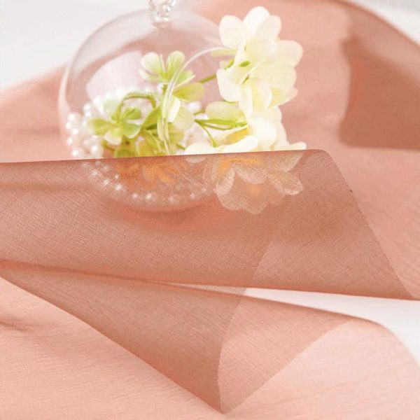 Event Fabrics |   12″x10yd Terracotta (Rust) Sheer Chiffon Fabric Bolt, DIY Voile Drapery Fabric Event Fabrics Event Fabrics