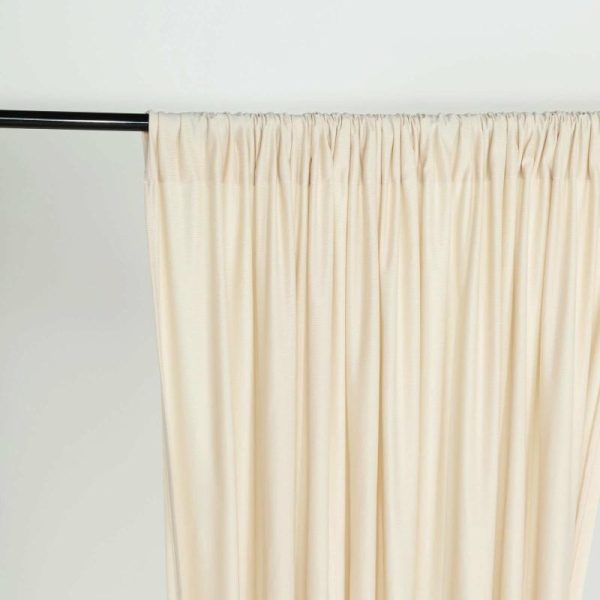 Event Fabrics |   2 Pack Beige Scuba Polyester Event Curtain Drapes, Inherently Flame Resistant Backdrop Event Panels Wrinkle Free with Rod Pockets – 10ftx10ft Event Fabrics Beige