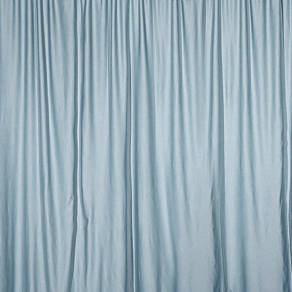 Event Fabrics |   2 Pack Dusty Blue Scuba Polyester Event Curtain Drapes, Inherently Flame Resistant Backdrop Event Panels Wrinkle Free with Rod Pockets – 10ftx10ft Event Fabrics Dusty Blue