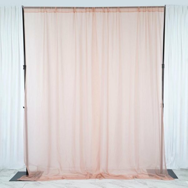 Event Fabrics |   2 Pack Dusty Rose Sheer Chiffon Event Curtain Drapes, Inherently Flame Resistant Premium Organza Backdrop Event Panels With Rod Pockets – 10ftx10ft Event Fabrics Dusty Rose