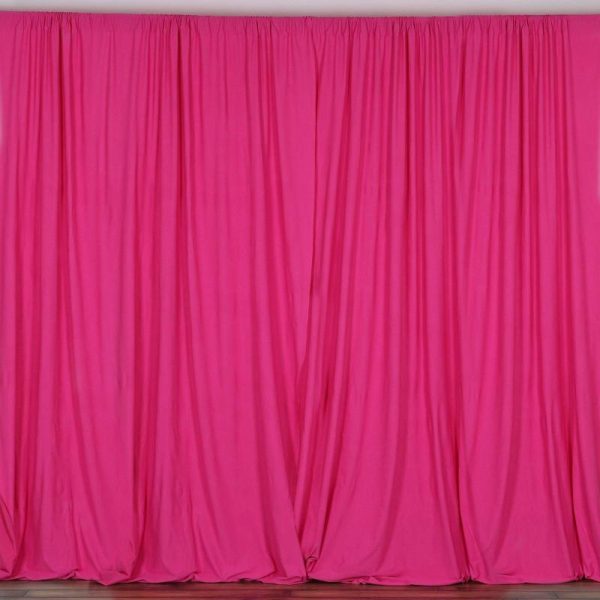 Event Fabrics |   2 Pack Fuchsia Scuba Polyester Event Curtain Drapes, Inherently Flame Resistant Backdrop Event Panels Wrinkle Free with Rod Pockets – 10ftx10ft Event Fabrics Event Fabrics