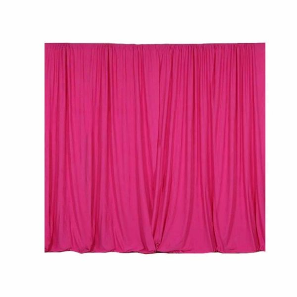 Event Fabrics |   2 Pack Fuchsia Scuba Polyester Event Curtain Drapes, Inherently Flame Resistant Backdrop Event Panels Wrinkle Free with Rod Pockets – 10ftx10ft Event Fabrics Event Fabrics