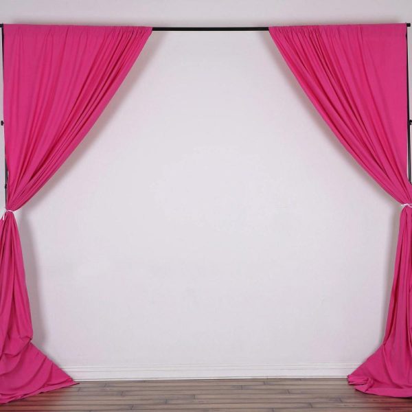 Event Fabrics |   2 Pack Fuchsia Scuba Polyester Event Curtain Drapes, Inherently Flame Resistant Backdrop Event Panels Wrinkle Free with Rod Pockets – 10ftx10ft Event Fabrics Event Fabrics