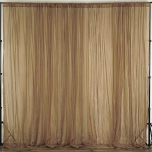 Event Fabrics |   2 Pack Gold Sheer Chiffon Event Curtain Drapes, Inherently Flame Resistant Premium Organza Backdrop Event Panels With Rod Pockets – 10ftx10ft Event Fabrics Event Fabrics