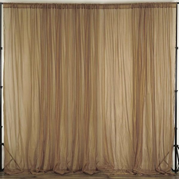 Event Fabrics |   2 Pack Gold Sheer Chiffon Event Curtain Drapes, Inherently Flame Resistant Premium Organza Backdrop Event Panels With Rod Pockets – 10ftx10ft Event Fabrics Event Fabrics