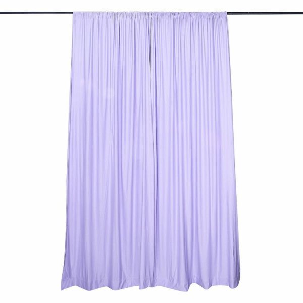 Event Fabrics |   2 Pack Lavender Lilac Scuba Polyester Event Curtain Drapes, Inherently Flame Resistant Backdrop Event Panels Wrinkle Free with Rod Pockets – 10ftx10ft Event Fabrics Event Fabrics