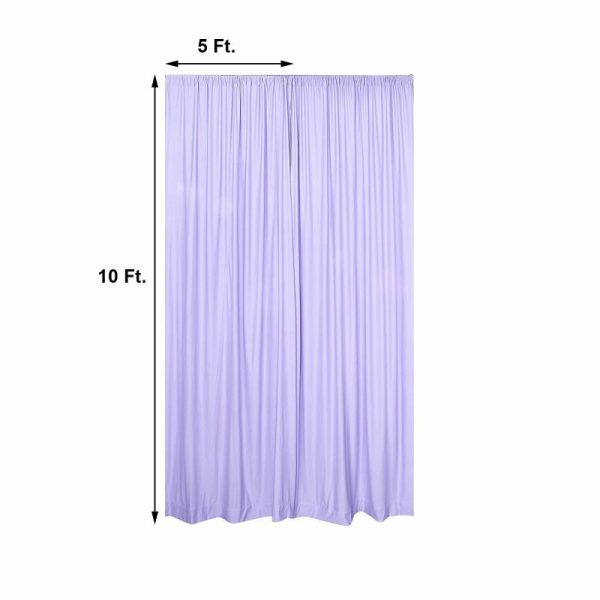 Event Fabrics |   2 Pack Lavender Lilac Scuba Polyester Event Curtain Drapes, Inherently Flame Resistant Backdrop Event Panels Wrinkle Free with Rod Pockets – 10ftx10ft Event Fabrics Event Fabrics