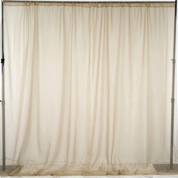 Event Fabrics |   2 Pack Natural Sheer Chiffon Event Curtain Drapes, Inherently Flame Resistant Premium Organza Backdrop Event Panels With Rod Pockets – 10ftx10ft Event Fabrics Event Fabrics