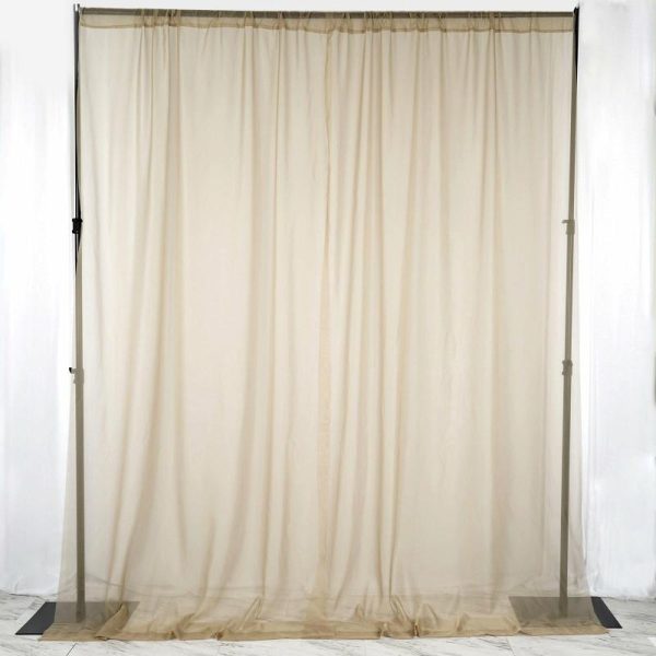 Event Fabrics |   2 Pack Natural Sheer Chiffon Event Curtain Drapes, Inherently Flame Resistant Premium Organza Backdrop Event Panels With Rod Pockets – 10ftx10ft Event Fabrics Event Fabrics