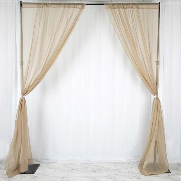 Event Fabrics |   2 Pack Natural Sheer Chiffon Event Curtain Drapes, Inherently Flame Resistant Premium Organza Backdrop Event Panels With Rod Pockets – 10ftx10ft Event Fabrics Event Fabrics