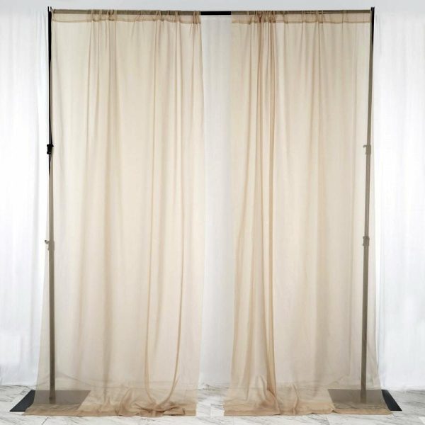 Event Fabrics |   2 Pack Natural Sheer Chiffon Event Curtain Drapes, Inherently Flame Resistant Premium Organza Backdrop Event Panels With Rod Pockets – 10ftx10ft Event Fabrics Event Fabrics