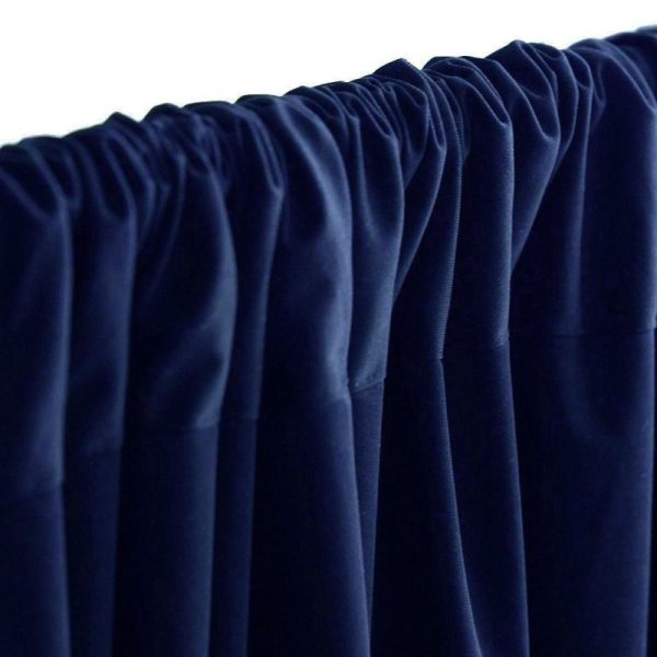 Event Fabrics |   2 Pack Navy Blue Scuba Polyester Event Curtain Drapes, Inherently Flame Resistant Backdrop Event Panels Wrinkle Free with Rod Pockets – 10ftx10ft Event Fabrics Event Fabrics