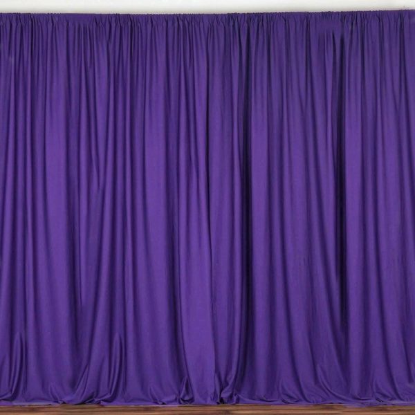 Event Fabrics |   2 Pack Purple Scuba Polyester Event Curtain Drapes, Inherently Flame Resistant Backdrop Event Panels Wrinkle Free with Rod Pockets – 10ftx10ft Event Fabrics Event Fabrics