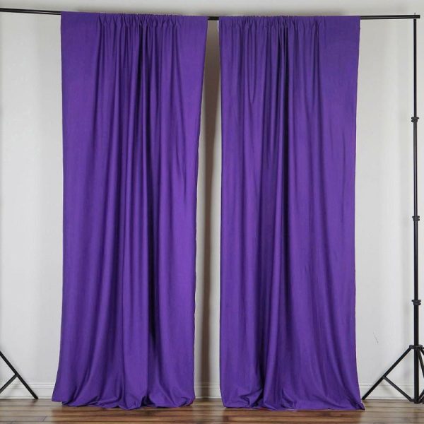 Event Fabrics |   2 Pack Purple Scuba Polyester Event Curtain Drapes, Inherently Flame Resistant Backdrop Event Panels Wrinkle Free with Rod Pockets – 10ftx10ft Event Fabrics Event Fabrics