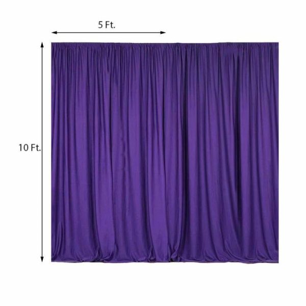 Event Fabrics |   2 Pack Purple Scuba Polyester Event Curtain Drapes, Inherently Flame Resistant Backdrop Event Panels Wrinkle Free with Rod Pockets – 10ftx10ft Event Fabrics Event Fabrics