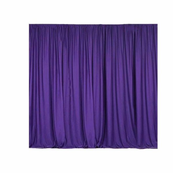 Event Fabrics |   2 Pack Purple Scuba Polyester Event Curtain Drapes, Inherently Flame Resistant Backdrop Event Panels Wrinkle Free with Rod Pockets – 10ftx10ft Event Fabrics Event Fabrics