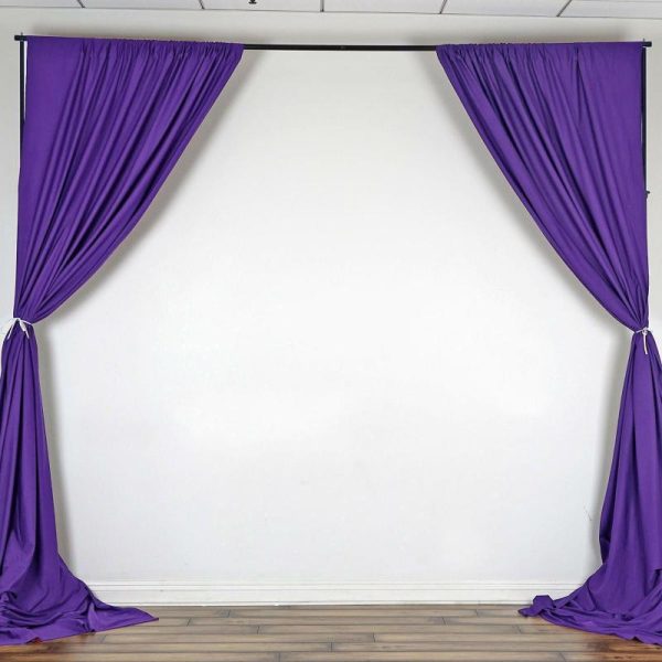 Event Fabrics |   2 Pack Purple Scuba Polyester Event Curtain Drapes, Inherently Flame Resistant Backdrop Event Panels Wrinkle Free with Rod Pockets – 10ftx10ft Event Fabrics Event Fabrics