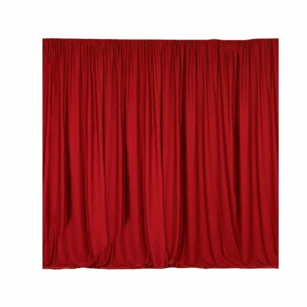 Event Fabrics |   2 Pack Red Scuba Polyester Event Curtain Drapes, Inherently Flame Resistant Backdrop Event Panels Wrinkle Free with Rod Pockets – 10ftx10ft Event Fabrics Event Fabrics