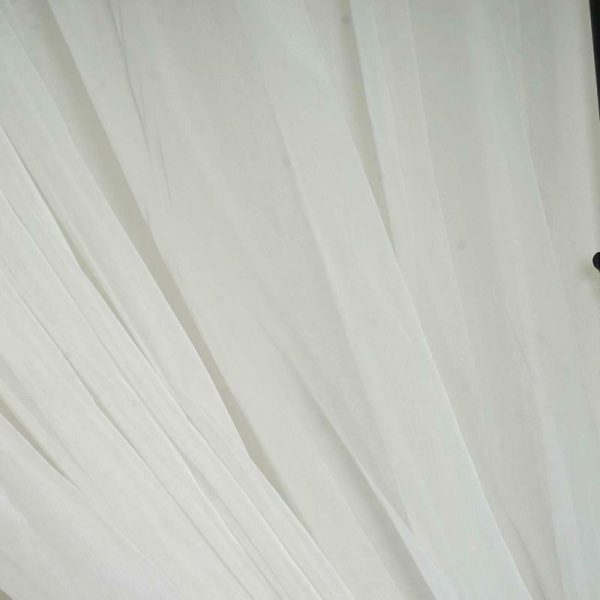 Event Fabrics |   2 Pack White Sheer Chiffon Event Curtain Drapes, Inherently Flame Resistant Premium Organza Backdrop Event Panels With Rod Pockets – 10ftx10ft Event Fabrics Event Fabrics