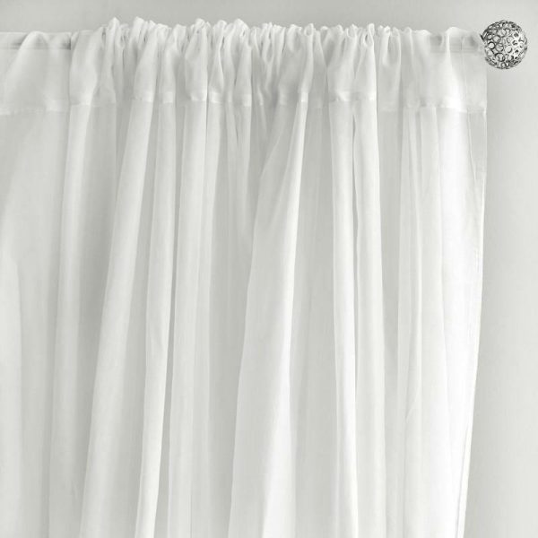 Event Fabrics |   2 Pack White Sheer Chiffon Event Curtain Drapes, Inherently Flame Resistant Premium Organza Backdrop Event Panels With Rod Pockets – 10ftx10ft Event Fabrics Event Fabrics