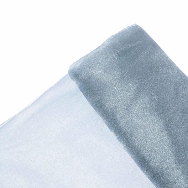 Event Fabrics |   54″x10yd Dusty Blue Solid Sheer Chiffon Fabric Bolt, DIY Voile Drapery Fabric Event Fabrics Dusty Blue