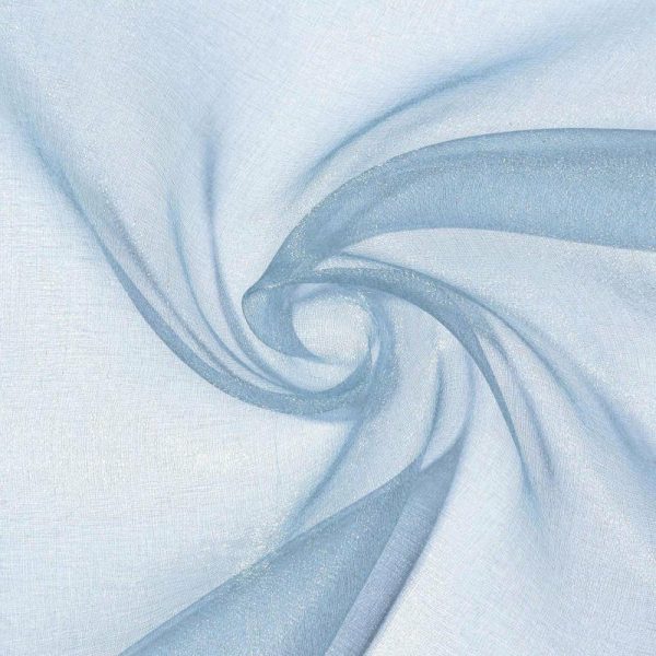 Event Fabrics |   54″x10yd Dusty Blue Solid Sheer Chiffon Fabric Bolt, DIY Voile Drapery Fabric Event Fabrics Dusty Blue