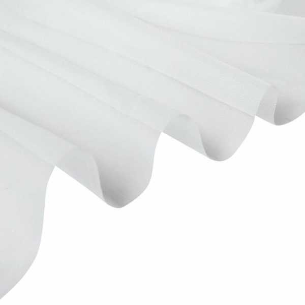 Event Fabrics |   5ftx14ft Premium White Chiffon Curtain Panel, Backdrop Ceiling Drapery With Rod Pocket Event Fabrics Event Fabrics