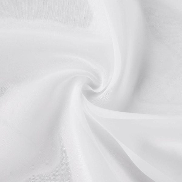 Event Fabrics |   5ftx14ft Premium White Chiffon Curtain Panel, Backdrop Ceiling Drapery With Rod Pocket Event Fabrics Event Fabrics