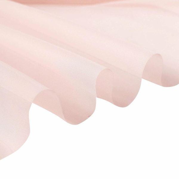 Event Fabrics |   5ftx32ft Premium Blush Chiffon Curtain Panel, Backdrop Ceiling Drapery With Rod Pocket Event Fabrics Blush