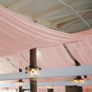 Event Fabrics |   5ftx32ft Premium Dusty Rose Chiffon Curtain Panel, Backdrop Ceiling Drapery With Rod Pocket Event Fabrics Dusty Rose