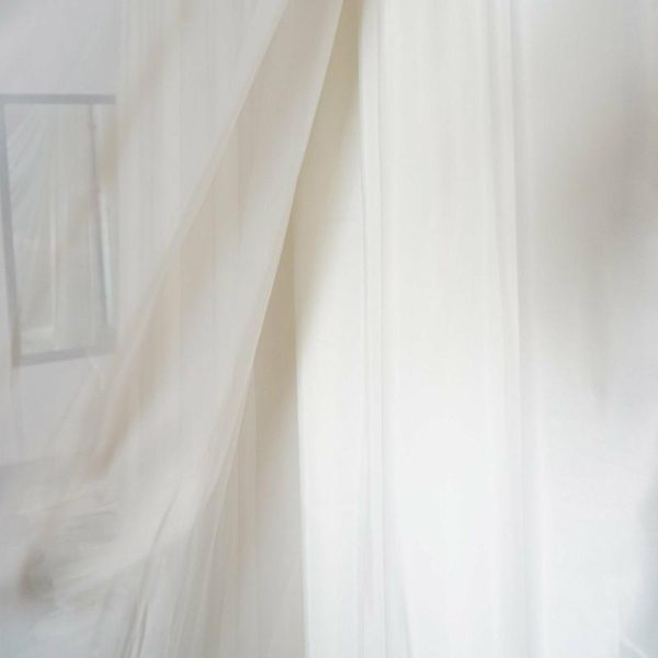 Event Fabrics |   Ivory Chiffon Polyester Event Curtain Drapes, Dual Layer Divider Backdrop Event Panels with Rod Pockets – 20ftx10ft Event Fabrics Event Fabrics