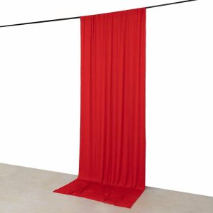 Event Fabrics |   Red 4-Way Stretch Spandex Event Curtain Drapes, Wrinkle Resistant Backdrop Event Panel with Rod Pockets – 5ftx12ft Event Fabrics