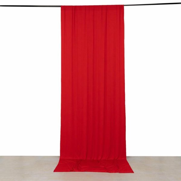 Event Fabrics |   Red 4-Way Stretch Spandex Event Curtain Drapes, Wrinkle Resistant Backdrop Event Panel with Rod Pockets – 5ftx12ft Event Fabrics