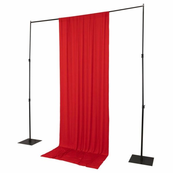 Event Fabrics |   Red 4-Way Stretch Spandex Event Curtain Drapes, Wrinkle Resistant Backdrop Event Panel with Rod Pockets – 5ftx12ft Event Fabrics