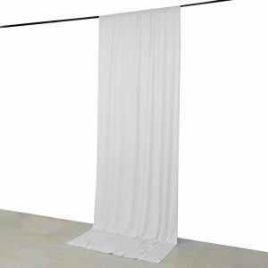 Event Fabrics |   White 4-Way Stretch Spandex Event Curtain Drapes, Wrinkle Resistant Backdrop Event Panel with Rod Pockets – 5ftx12ft Event Fabrics Event Fabrics