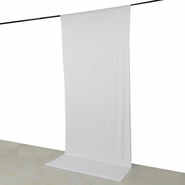 Event Fabrics |   White 4-Way Stretch Spandex Event Curtain Drapes, Wrinkle Resistant Backdrop Event Panel with Rod Pockets – 5ftx12ft Event Fabrics Event Fabrics